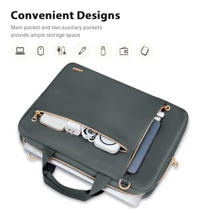Laptop Case Bag Women Men Computer Sleeve Compatible with MacBook/Dell/HP/Acer/ASUS/LG, Waterproof Shoulder Carrying Briefcase, Grey, 15.6-16 Inch - color: Heather Grey, size: 15.6 inch