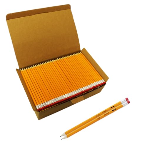 SKKSTATIONERY 200 Count Pre-sharpened #2 Pencils with Erasers – Bulk Yellow HB Lead Pencils for Classroom, Home & Office – No.2 Pencil Box for Back to School - color: 1 BOX 158, size: 200 Count (Pack of 1)