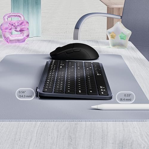 Keychron Ultra-Slim B2 Pro Bluetooth Keyboard 2.4 GHz Wireless Lightweight 96% Launcher Support with Numeric Keypad Compatible for Mac Windows Linux - Space Gray - color: Space Gray