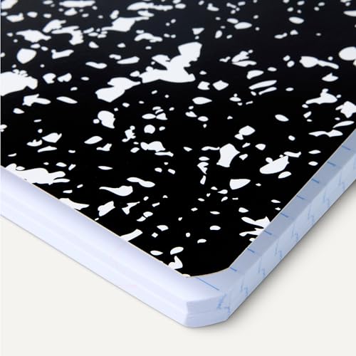 Amazon Basics Composition Notebook, College Ruled, 100 Sheets, 9.75" x 7.5", Marble Black, with Conversion Charts, 4-Pack - color: Marble Black, size: College Ruled,4-pack