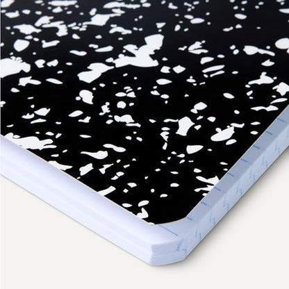 Amazon Basics Composition Notebook, College Ruled, 100 Sheets, 9.75" x 7.5", Marble Black, with Conversion Charts, 4-Pack - color: Marble Black, size: College Ruled,4-pack