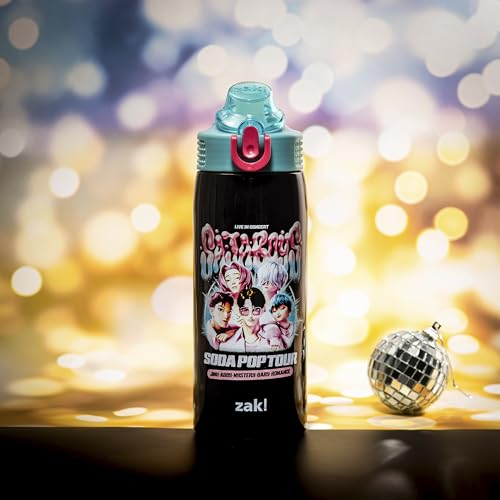 Zak Designs KPop Demon Hunters Sage Kids Water Bottle For School or Travel, 19oz Stainless Steel Water Bottle With Straw and Leak-Proof, Pop-Up Spout Cover, BPA Free (Saja Boys Soda Pop Tour) - color: KPop Demon Hunters (Saja Boys Soda Pop Tour)