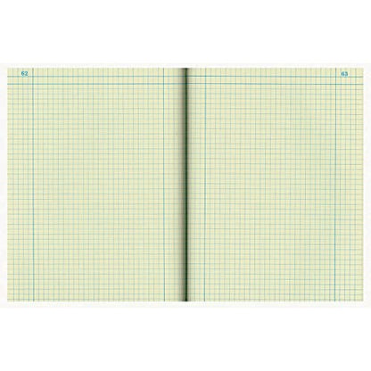 National Brand Computation Notebook, 4 X 4 Quad, Brown, Green Paper, 11.75 x 9.25 Inches, 75 Sheets (43648)