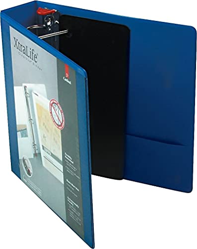 Cardinal 3 Ring Binder, 2 Inch Heavy Duty XtraLife Binder, Locking Slant-D Rings, Crack-Resistant Cover & Spine, ClearVue Covers, Holds 540 Sheets, Blue (26322) - color: Blue, size: 2-Inch