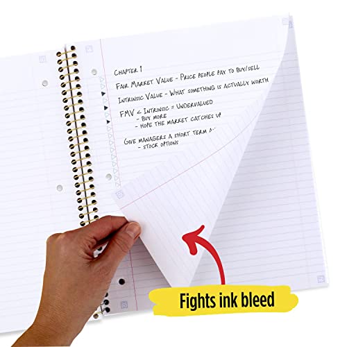 Five Star Spiral Notebook + Study App, 1 Subject, College Ruled Paper, 8-1/2" x 11", 80 Sheets, 1 Count, Selected Design Will Vary (820156F) - color: Design Chosen For You