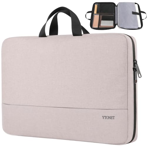 Ytonet Laptop Bag 16 inch, 15-15.6 Inch, Water Resistant Laptop Case Sleeve | Compatible with Lenovo HP Dell Notebooks, Computer Cover, Slim, TSA, Computer Cover, Gift for Women, Baby Pink - color: Baby Pink, size: 16 inch