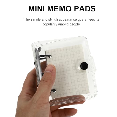AUTSUPPL Mini Pvc Coil Memo Notebook with 3-hole Binder, Black Cover, 50-page Grid Insert, and Pvc Loose Leaf Pouch for Office and School Use