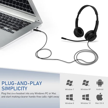 20 Pack Bulk Headset with Microphone for Classroom, Noise Canceling Computer Headphones with Microphone for Office, Durable 3.5mm Wired Headset with Mic for Meetings Laptop PC - size: 20 Pack