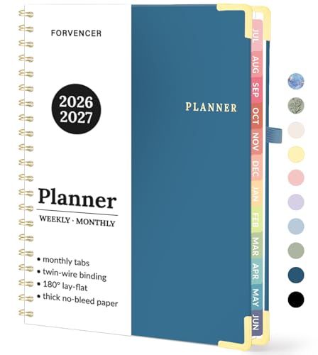 Forvencer Academic Planner 2026-2027, July 2026-June 2027 Weekly & Monthly Hardcover Calendar Planner, 8.5" X 11", Daily Agenda Book, School Office Notebook College Teacher Student Organizer A4, Navy Blue - color: Navy Blue, size: 8.5"x11" (Jul 2026 - Jun