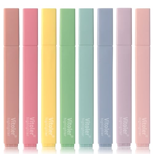 Vitoler Bible Highlighters, Cute Pastel,No Bleed Bible Study Chisel Tip,8Pcs - color: Pastel ColoursA, size: 8