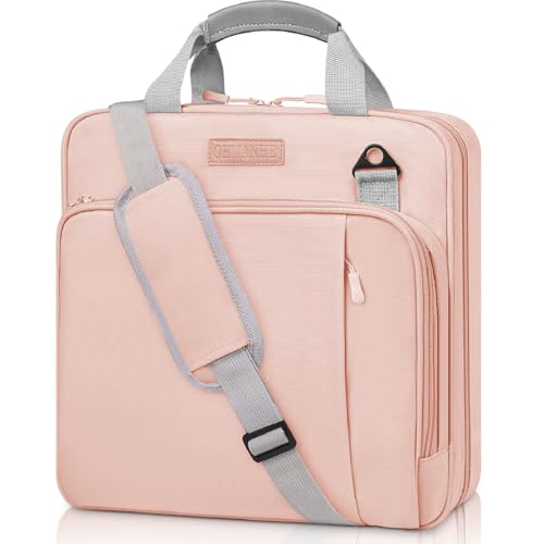 3-Ring Zipper Binder Organizer with Shoulder Strap, 2 Inch Binder | 500 Sheets Zip Up Binder Bag with Multiple Pockets & Storage, Laptop, Books Organizer for School Students and Teachers - color: Pink