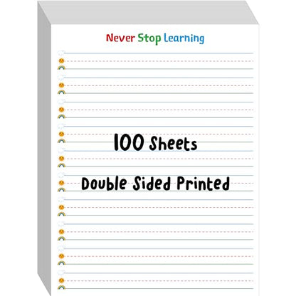 100 Sheets Ruled Writing Paper, Double-Sided Printing Skip-A-Line Ruled Writing Paper with Dotted Lines 1” Line Spacing Handwriting Practice Paper for Kindergarten Toddlers Kids (8” x 10.6”) - size: 8” x 10.6” 100 Sheets, style: Writing Paper（vertical ver