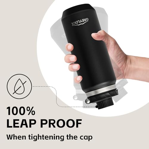 Greylock 20 oz Insulated Water Bottle with Straw Lid, Reusable Stainless Steel Sports Water Bottles with Foldable Handle, Leak Proof, Double-Wall Vacuum Insulation, 24 Hours Cold (Black) - color: Midnight Black, size: 20 Ounces