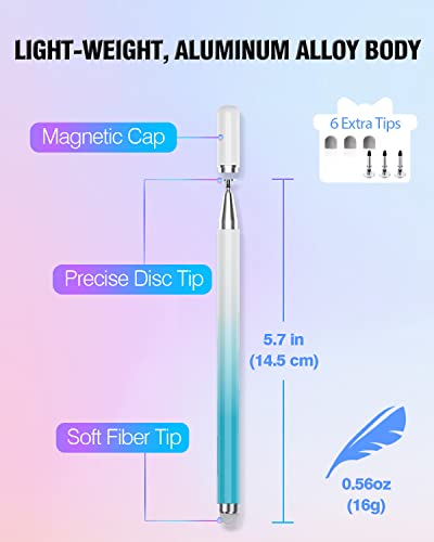 Stylus Pens for Touch Screens, 2 in 1 High Precision Universal Stylus Pen for iPad Compatible with Apple, iPhone, iPad, Android, Samsung Tablets, Phones, 3 Pack-Blue, Green, Yellow - color: Blue, Green, Yellow