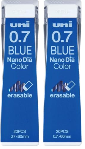 Uni Mechanical Pencil, Lead Nano Dia Color, 0.7mm, Blue (U07202NDC.33) (Pack of 2) - color: Blue, size: 20 Count (Pack of 2)