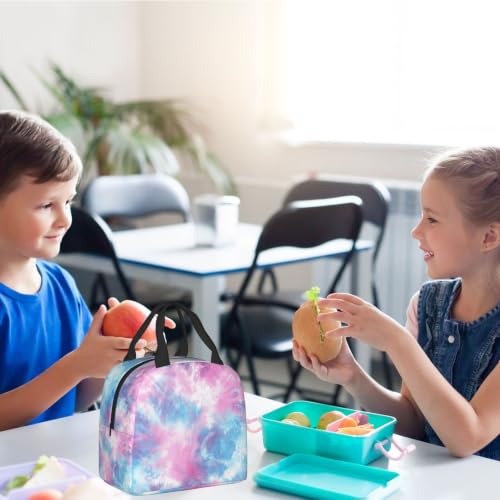 Pastel Blue Pink Tie Dye Lunch Box Insulated Meal Bag Lunch Bag Reusable Snack Bag Food Container For Boys Girls Men Women School Work Travel Picnic - color: pastel tie dye