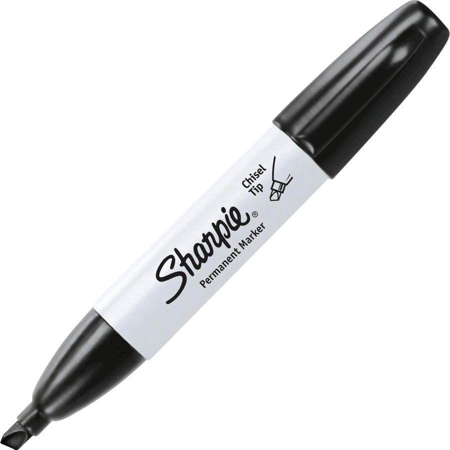 Sharpie Permanent Markers, Chisel Tip, Black, 36 Count - Home, School, Office Supplies - size: 1 Count (Pack of 36)