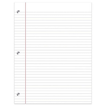 Office Depot® Brand Notebook Filler Paper, College Ruled, 8" x 10 1/2", White, Pack Of 500 Sheets