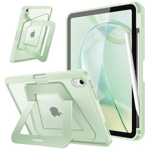 Fintie Shockproof Case for iPad (A16) 11th Generation 11 Inch (2025), iPad 10th Generation 10.9 Inch (2022) - [Built-in Pencil Holder] Slim Frosted Hard Cover with Multi-Angle Kickstand, Green - color: Green