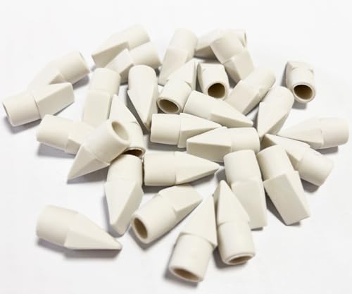 Pencil Cap Erasers 500-Pack Premium White Top Bulk Erasers Toppers for Office, Art and Exams - color: White