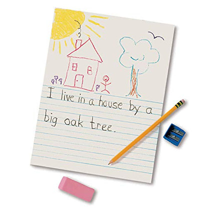 Pacon 2650 Newsprint Handwriting Paper, Picture Story, 7/8" x 7/16" Ruled 9" x 12", Ruled Short, 500 Sheets - size: 500 Sheets, style: Without Skip Space