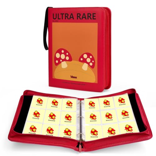 9-Pocket Trading Card Binder, PU Leather Zip Card Binder Album Holds 900 Cards for TCG, Sports Cards, Collectible Cards（CARTOON） - color: Cartoon2