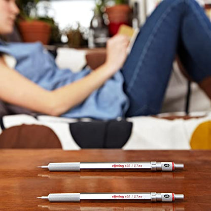 rOtring 600 Mechanical Pencil, 0.7 mm Lead, Silver Metal Barrel - For Technical Writing, Drawing, Sketching - color: Silver, size: 0.7mm