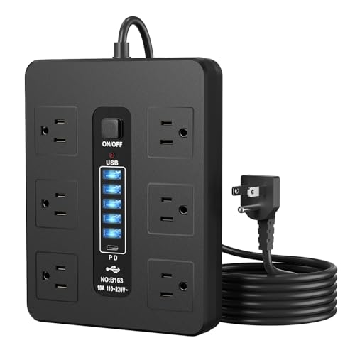 Desktop Power Strip 12 Ports USB C PD Fast Charging Multi Outlet Station with 78 Inch Cord for Home Office Technology Setup