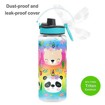 Cute Water Bottle for School Kids Girls, BPA FREE Tritan & Leak Proof & Easy Clean & Carry Handle, 23oz/ 680ml (Deer) - color: Deer