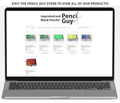 Pencil Guy Promotional Gold Round Pencils | Personalized Imprinted, 144 to a box, 19 color(s) to choose from - color: Gold, size: 1 Count (Pack of 144)