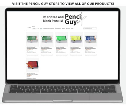 Pencil Guy Promotional Gold Round Pencils | Personalized Imprinted, 144 to a box, 19 color(s) to choose from - color: Gold, size: 1 Count (Pack of 144)