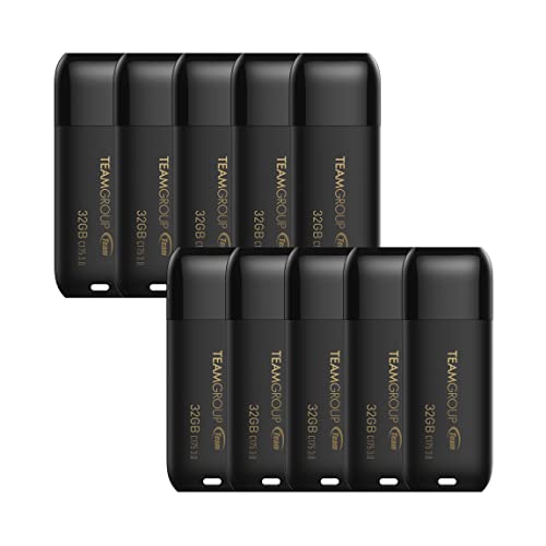 TEAMGROUP C175 32GB 10 Pack USB 3.2 Gen 1 (USB 3.1/3.0) Flash Thumb Drive, External Data Storage Memory Stick Compatible with Computer/Laptop Matte Black TC175332GB23 - size: 32GB (10-Pack)
