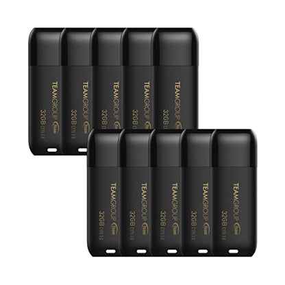 TEAMGROUP C175 32GB 10 Pack USB 3.2 Gen 1 (USB 3.1/3.0) Flash Thumb Drive, External Data Storage Memory Stick Compatible with Computer/Laptop Matte Black TC175332GB23 - size: 32GB (10-Pack)