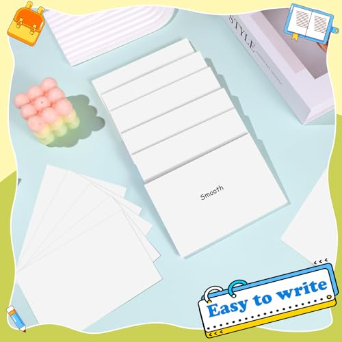 Blank Index Cards 4x6 Inch White Flash Cards Flashcards Heavyweight Note Cards for Studying School Office Supplies, 162 Count - color: White-Blank, size: 4x6