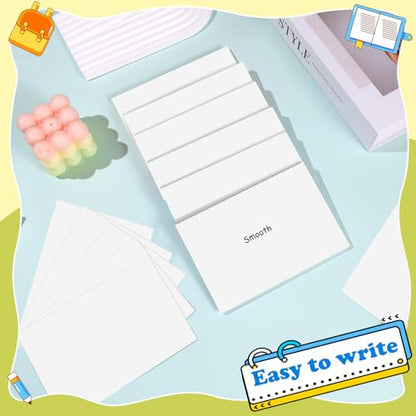 Blank Index Cards 4x6 Inch White Flash Cards Flashcards Heavyweight Note Cards for Studying School Office Supplies, 162 Count - color: White-Blank, size: 4x6