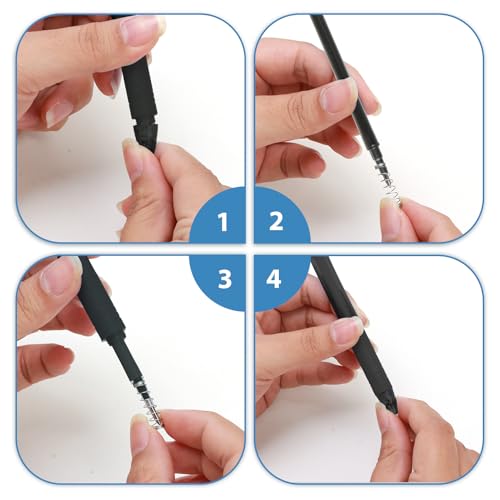 16 Pcs 0.7 mm Erasable Pen Refills Compatible for Pilot FriXion, Friction Heat Erasable Gel Ink Refill, Replaceable Medium Fine Point clicker Refill Stationery (Black) - style: Black