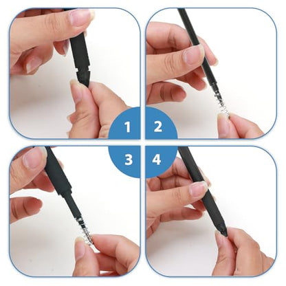 16 Pcs 0.7 mm Erasable Pen Refills Compatible for Pilot FriXion, Friction Heat Erasable Gel Ink Refill, Replaceable Medium Fine Point clicker Refill Stationery (Black) - style: Black
