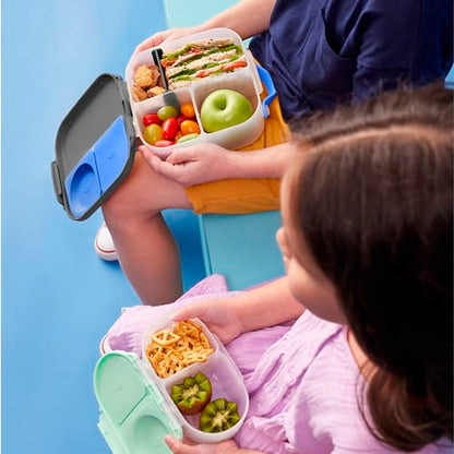 b.box Mini Lunch Box Kids | 4.25 Cup Leak Proof Bento Box for Kids Ages 3+ | 3 Compartment Snack Containers, School Lunch Container, Dishwasher Safe, BPA-Free, PFAS-Free - Blue Slate - color: Slate, size: 1-pack