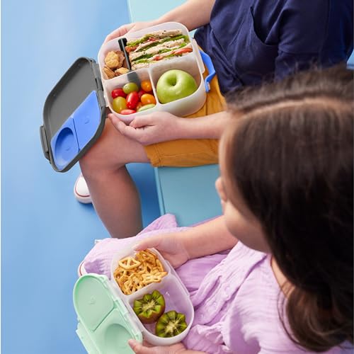b.box Mini Lunch Box + Snack Containers for Kids 2-Pack - 4.25 + 1.75 Cups, Leakproof Bento Box for Kids, Lunch Containers for School, Dishwasher Safe, BPA Free, PFAS Free, Ages 3+ - Blue Slate - color: Blue Slate