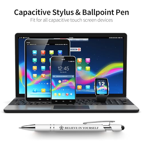 15 Pack Motivational Pen Set - Inspirational Quotes Retractable Ballpoint Pens for Office School Supplies, Encouragement Gifts for Women Men, White - color: White, style: Positive