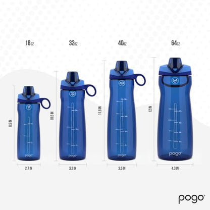 Pogo BPA-Free Tritan Plastic Water Bottle with Chug Lid, 18 Oz, Blue - color: Blue, size: 18 Ounces