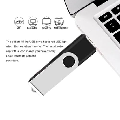 USB Flash Drive 2G 20 Pack Bulk USB 2.0 Flash Drives Thumb Drive Swivel Memory Stick Jump Drive Pen Drive Zip Drive - color: Black