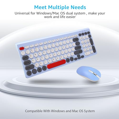 LeadsaiL Wireless Keyboard and Mouse Combo, Wireless USB Mouse and Computer Keyboard Set, Compact and Silent for Windows Laptop, Desktop, PC- Colorful - color: Colorful