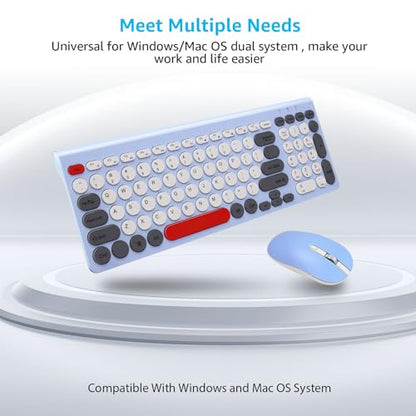 LeadsaiL Wireless Keyboard and Mouse Combo, Wireless USB Mouse and Computer Keyboard Set, Compact and Silent for Windows Laptop, Desktop, PC- Colorful - color: Colorful