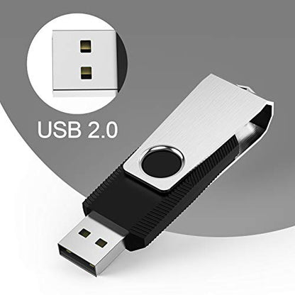 KEXIN 10 Pack USB Flash Drive - 64GB Thumb Drive with Swivel, Black (64GB, 10 Pack) - size: 64 GB USB 2.0, style: 10 Pack