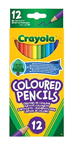 CRAYOLA Colouring Pencils - Assorted Colours (Pack of 12) | A Must-Have for All Kids Arts & Crafts Sets | Ideal for Kids Aged 3+ - style: 12 Pack