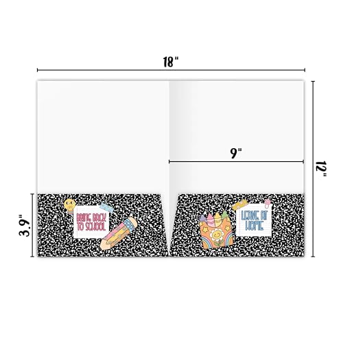 Daily School Take Home Folder with Pockets Leave at Home Bring it Back Labels to Class 25pk 12x9” Classroom Teacher Bulk Supply Elementary School