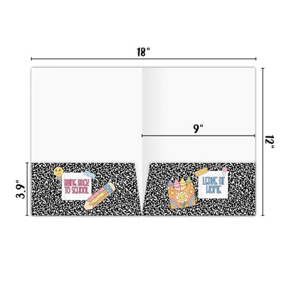 Daily School Take Home Folder with Pockets Leave at Home Bring it Back Labels to Class 25pk 12x9” Classroom Teacher Bulk Supply Elementary School