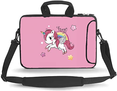 11 11.6 12 12.5 13 inches Case Laptop/Chromebook/Ultrabook/Notebook PC Messenger Bag Tablet Travel Case Neoprene Handle Sleeve with Shoulder Strap(Cute Unicorn) - color: Cute Unicorn, size: 11-13.3 inch