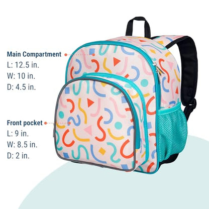 Wildkin 12 Inch Toddler Backpack for Kids, Confetti Peach | Ages 3-7, lightweight toddler backpack for daycare, preschool, and travel - color: Confetti Peach